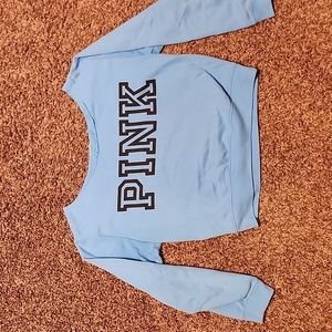 PINK cropped off the shoulder sweatshirt